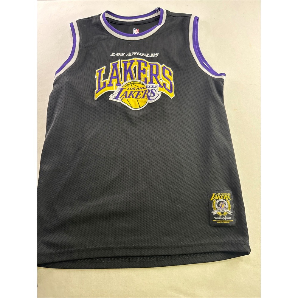 NBA Jersey Youth Large 14-16 Los Angeles Lakers Black Mesh Basketball Top L